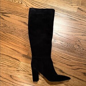 Marc Fisher Black Suede Heeled Boots